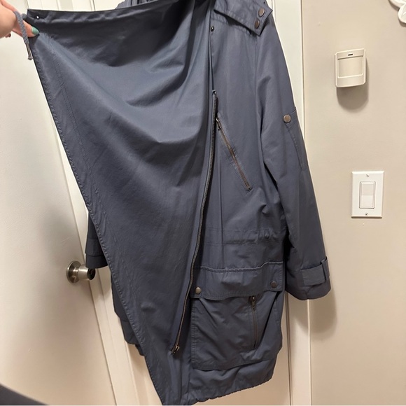 Asos Zipper Front Long Hooded Utility Jacket Lined Coat Womens plus 22 Gray - Picture 3 of 11